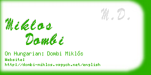 miklos dombi business card
